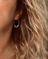 Silver & Gold Hoop Earrings - tiny teardrops beads, beaded hoops, mixed metal earrings, beaded earrings, small hoops, little gold hoops - Constant Baubling