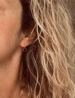 Silver Hoop Earrings - tiny little simple circle rings dangle from small ball ear hooks - minimalist delicate lightweight - gifts for her - Constant Baubling