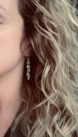 Shaggy Silver Earrings - silver fringe earring, cascade earring, shaggy earring, cha cha earring, 2 inch earring, cluster earring, teardrop - Constant Baubling