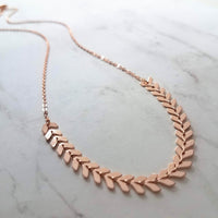 Herringbone Bracelet, rose gold v bracelet, rose gold arrow, rose gold bracelet, pink gold bracelet, delicate rose gold bracelet, fish bone - Constant Baubling