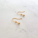 Little Gold Teardrop Earrings, tiny single drop earrings, very small tear drop earrings, little gold drop earrings, minimalist dainty gold - Constant Baubling