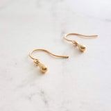 Little Gold Teardrop Earrings, tiny single drop earrings, very small tear drop earrings, little gold drop earrings, minimalist dainty gold - Constant Baubling