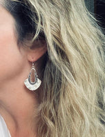 Bohemian Silver Earrings - antique/oxidized style Bali ball edge design detail - lightweight semicircle, unique boho gift idea - Constant Baubling