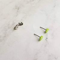 Pickle Earrings, pickle slice stud, pickle stud, pickle slice earring, tiny pickle earring, pickle jewelry vegetable earring stainless steel - Constant Baubling