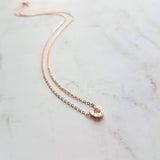 Rose Gold Horseshoe Necklace, delicate rose gold chain, horseshoe pendant, tiny horseshoe necklace, good luck charm small horse shoe pendant - Constant Baubling