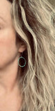 Thin Hoop Earrings, turquoise earrings, blue green circle earring, small circle earring, verdigris patina earring, copper hoop, silver hooks - Constant Baubling