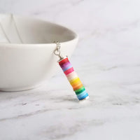 Colorful Necklace, multicolor necklace, ombre necklace, rainbow necklace, rainbow pendant, tube pendant, rainbow tube, cheer up gift, silver - Constant Baubling