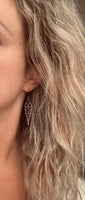 Long Bronze Earrings, antique brass earring, cathedral style earring, bronze filigree earring, cut out earring, inverted teardrop earring - Constant Baubling