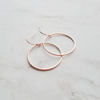Silver Circle Earrings, simple silver hoops, thin hoop earring, open circle earring, delicate round earring, simple 1 inch circle, everyday - Constant Baubling
