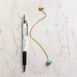 Earth Necklace, 14K gold fill chain, turquoise stone globe, world pendant, gemstone globe, travel gift, long distance far away friend planet - Constant Baubling