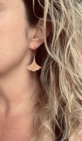 Copper Leaf Earrings, Asian earring, ginkgo leaves, ginkgo leaf earring, antique copper earring, ruffled edge, modern leaf, Zen Boho nature - Constant Baubling