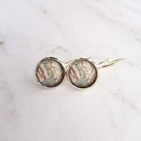 Detroit Michigan Jewelry - silver leverback hook earrings with tiny metro area city map - Livonia Berkley Wayne Dearborn Highland Park gift - Constant Baubling