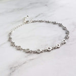 Silver Chain Bracelet, matte silver bracelet, O link bracelet, tiny link bracelet, delicate silver bracelet, minimalist bracelet thin silver - Constant Baubling