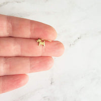 Scottie Dog Earrings, tiny gold dog earring, Scottish Terrier earring, gold dog charm, mini Scottie Dog, gold Scottie Dog, breeder gift, mom - Constant Baubling