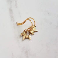 Scottie Dog Earrings, tiny gold dog earring, Scottish Terrier earring, gold dog charm, mini Scottie Dog, gold Scottie Dog, breeder gift, mom - Constant Baubling