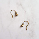 Tiny Ball Earrings, bronze earring, antique brass earring, brass ball earring, little ball earring, ball dangle, bronze ball earring, orb - Constant Baubling