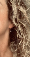 Silver & Gold Earrings - metallic bumpy faux rock drusy on steel latching leverback - rough jagged iridescent drusy stone imitation - Constant Baubling
