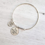 Love & Friendship Bracelet - you anchor me - silver wire adjustable bangle charm bracelet - support rock - wife/best girl friend gift - Constant Baubling