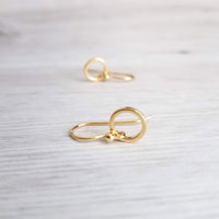Small Gold Circle Earrings, gold ring earring, tiny gold circle earring, small circle earring, little circle earring, small thin gold circle - Constant Baubling