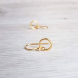 Small Gold Circle Earrings, gold ring earring, tiny gold circle earring, small circle earring, little circle earring, small thin gold circle - Constant Baubling