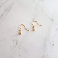 Little Gold Teardrop Earrings, tiny single drop earrings, very small tear drop earrings, little gold drop earrings, minimalist dainty gold - Constant Baubling