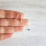Tiny Spike Earrings, very small silver earring, silver spike earring, mini spike, silver dagger earring little silver bullet earring antique - Constant Baubling