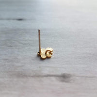 Lightning Cloud Stud Earrings, small gold stud, mismatched stud, rain storm earring, bolt earring, .925 sterling silver post weather earring - Constant Baubling