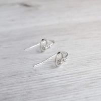 Silver Hoop Earrings - tiny little simple circle rings dangle from small ball ear hooks - minimalist delicate lightweight - gifts for her - Constant Baubling