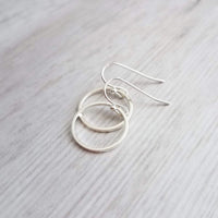 Silver Hoop Earrings - simple circle earring, silver circle earring, silver ring earring, thin circle earring, small circle earring, round - Constant Baubling