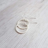 Silver Hoop Earrings - simple circle earring, silver circle earring, silver ring earring, thin circle earring, small circle earring, round - Constant Baubling