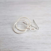 Silver Hoop Earrings - simple circle earring, silver circle earring, silver ring earring, thin circle earring, small circle earring, round - Constant Baubling