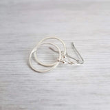 Silver Hoop Earrings - simple circle earring, silver circle earring, silver ring earring, thin circle earring, small circle earring, round - Constant Baubling