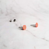Tomato Earrings, tomato studs, tiny tomato earring, food earring, vegetable earring, fruit earring, small tomato stud, surgical steel, chef - Constant Baubling