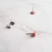 Tomato Earrings, tomato studs, tiny tomato earring, food earring, vegetable earring, fruit earring, small tomato stud, surgical steel, chef - Constant Baubling