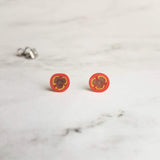 Tomato Earrings, tomato studs, tiny tomato earring, food earring, vegetable earring, fruit earring, small tomato stud, surgical steel, chef - Constant Baubling