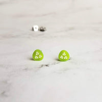 Pickle Earrings, pickle slice stud, pickle stud, pickle slice earring, tiny pickle earring, pickle jewelry vegetable earring stainless steel - Constant Baubling