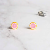 Lime Earrings - fruit earring, lime slice earring, foodie earring, chef earring, food earring, lime stud, tiny lime earring, citrus fruit - Constant Baubling
