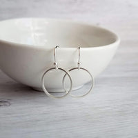 Silver Hoop Earrings - simple circle earring, silver circle earring, silver ring earring, thin circle earring, small circle earring, round - Constant Baubling