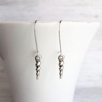 Silver Seashell Earrings, little shell earring, small seashell earring, antique silver seashell, vacation earring, beach earring, souvenir - Constant Baubling