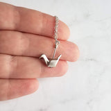 Silver Crane Necklace, origami crane necklace, gold crane necklace, maternal love necklace, good will necklace, folded paper crane necklace - Constant Baubling