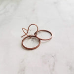 Copper Circle Earrings, small circle earring, antique copper circle earring, thin circle earring, simple copper earring, copper hoop earring - Constant Baubling