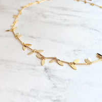 Gold Sequin Layer Necklace - tiny sparkling leaf shape charm layering chain in shiny 14K gold plate - adjustable & custom length available - Constant Baubling