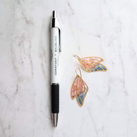 Large Wing Earrings, solid gold hooks, 14K gold fill hooks, sheer fabric earring, rainbow butterfly earring, angel wing, colorful wings - Constant Baubling
