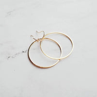 Silver Circle Earrings, simple silver hoops, thin hoop earring, open circle earring, delicate round earring, simple 1 inch circle, everyday - Constant Baubling