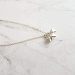 Minimalist Geometric Necklace - silver tiny double pyramid spear charm trio - small octahedron diamond shape charm dangle pendant jewelry - Constant Baubling