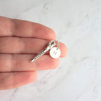Flute Necklace, silver necklace, initial necklace, personalized necklace, flute charm necklace, piccolo pendant, flautist necklace orchestra - Constant Baubling