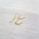 Gold Lightning Bolt Earring, tiny lightning earring, little bolt earring, small lightning bolt earring, thunderstorm earring, high voltage - Constant Baubling