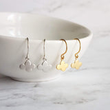Small Cloud Earrings - very tiny silver puff cumulus charm dangles - upgrade to simple dainty .925 sterling hooks - rain storm weather gift - Constant Baubling