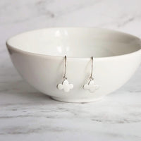 Small Cloud Earrings - very tiny silver puff cumulus charm dangles - upgrade to simple dainty .925 sterling hooks - rain storm weather gift - Constant Baubling