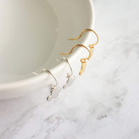 Small Cloud Earrings - very tiny silver puff cumulus charm dangles - upgrade to simple dainty .925 sterling hooks - rain storm weather gift - Constant Baubling